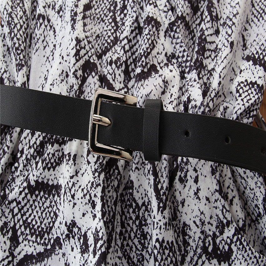 Girls Grey Animal Printed Belted Cotton Playsuit