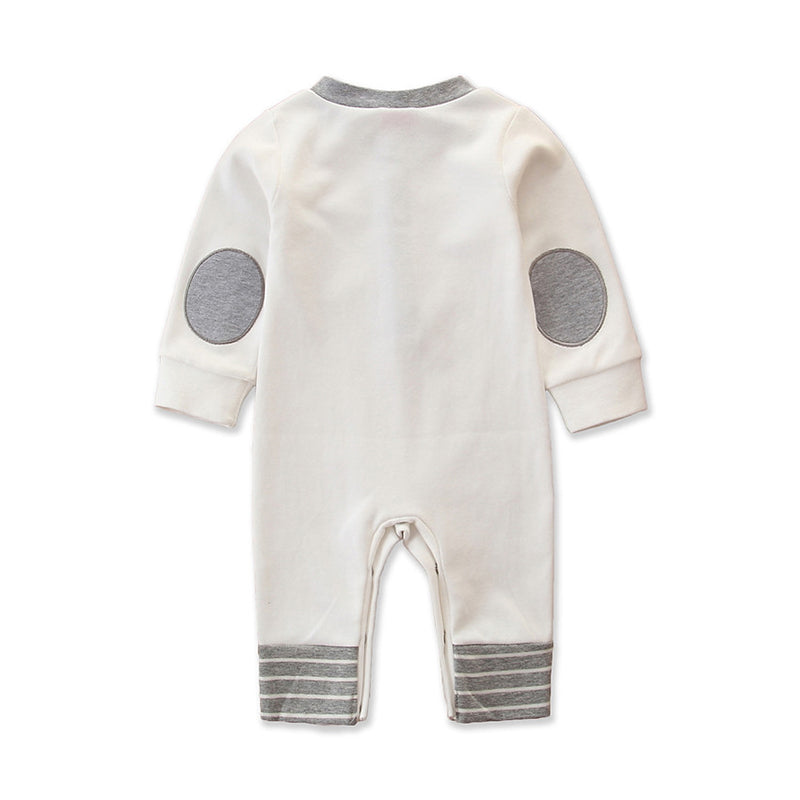 White & Grey Infant Girls Cotton Rompers