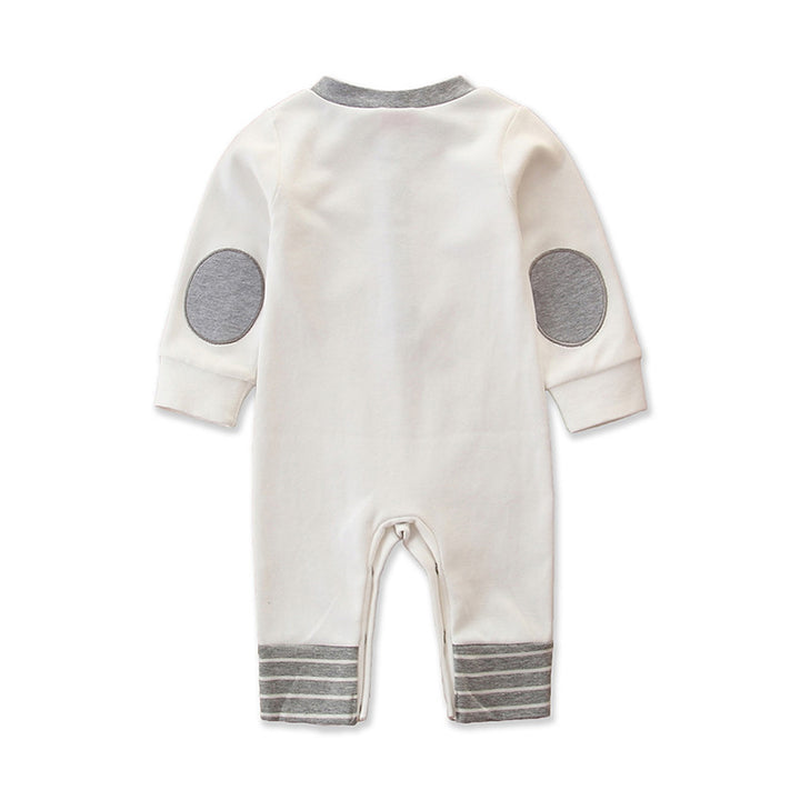 White & Grey Infant Girls Cotton Rompers