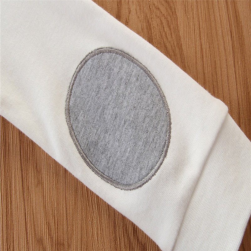 White & Grey Infant Girls Cotton Rompers