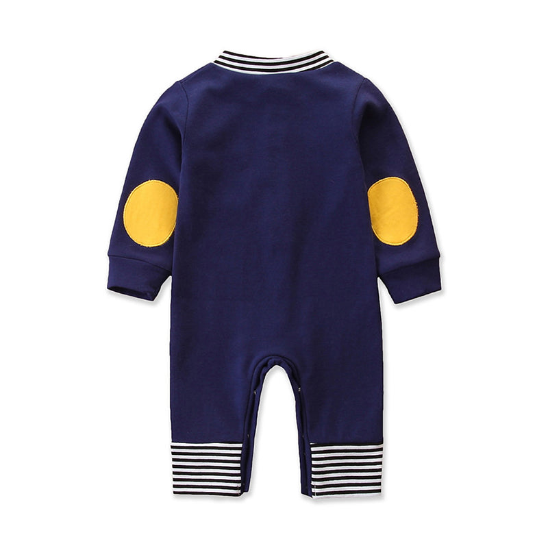 Infant Girls Navy Blue Cotton Rompers