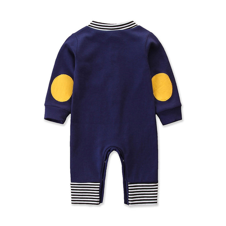 Infant Girls Navy Blue Cotton Rompers