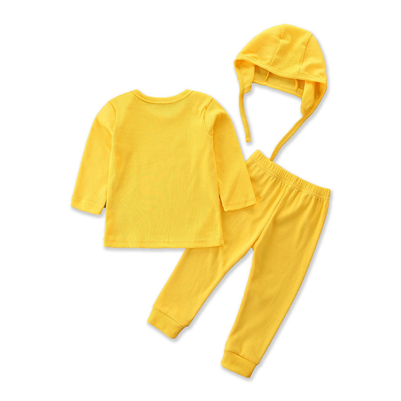 Girls Yellow T-shirt With Joggers & Cap