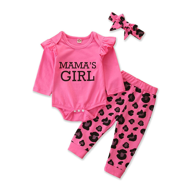 Girls Fuchsia Printed Bodysuit With Pyjamas