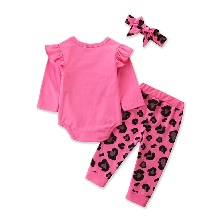 Girls Fuchsia Printed Bodysuit With Pyjamas