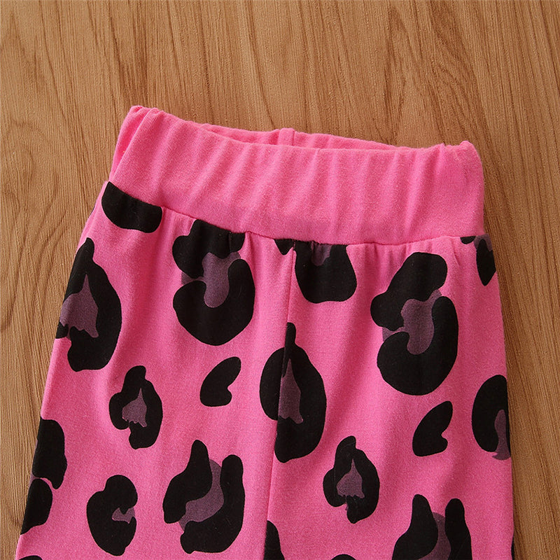 Girls Fuchsia Printed Bodysuit With Pyjamas