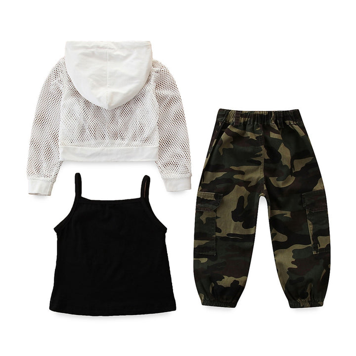 Girls Black Shoulder Strap Sleeveless Top With Trouser & Waistcoat