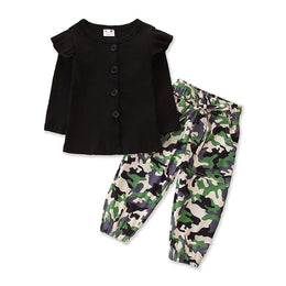 Girls Black Top With Trousers