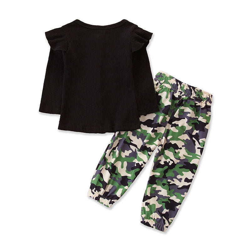 Girls Black Top With Trousers