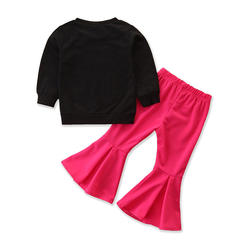 Girls Black T-shirt with Palazzos