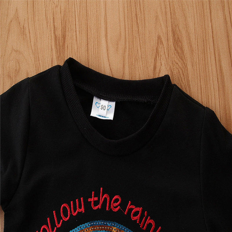 Girls Black T-shirt with Palazzos