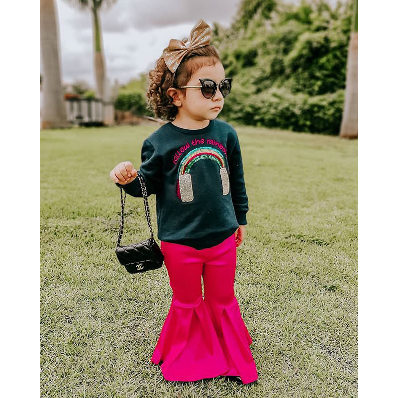 Girls Black T-shirt with Palazzos