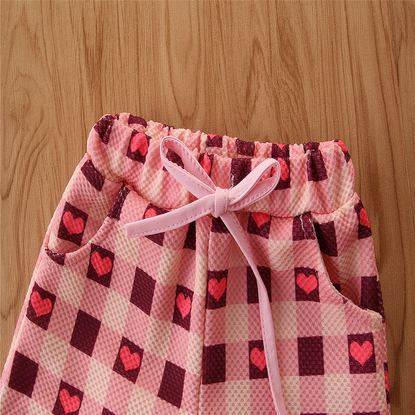 Girls Pink & White T-shirt With Shorts & Jacket