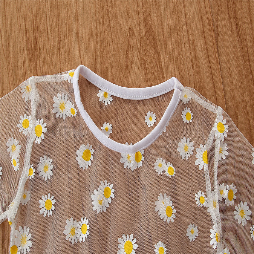 Girls Beige & Blue Printed Tops With Trousers