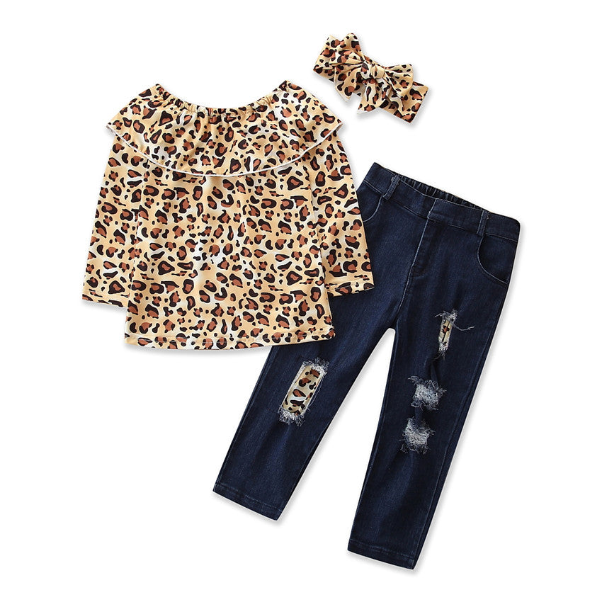 Girls Yellow Printed Pure Cotton Top with Trousers & Headband