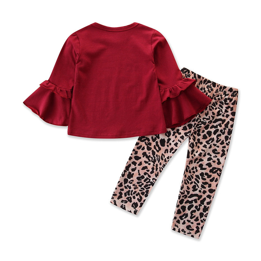Girls Red & Pink Printed Pure Cotton Top With Trousers