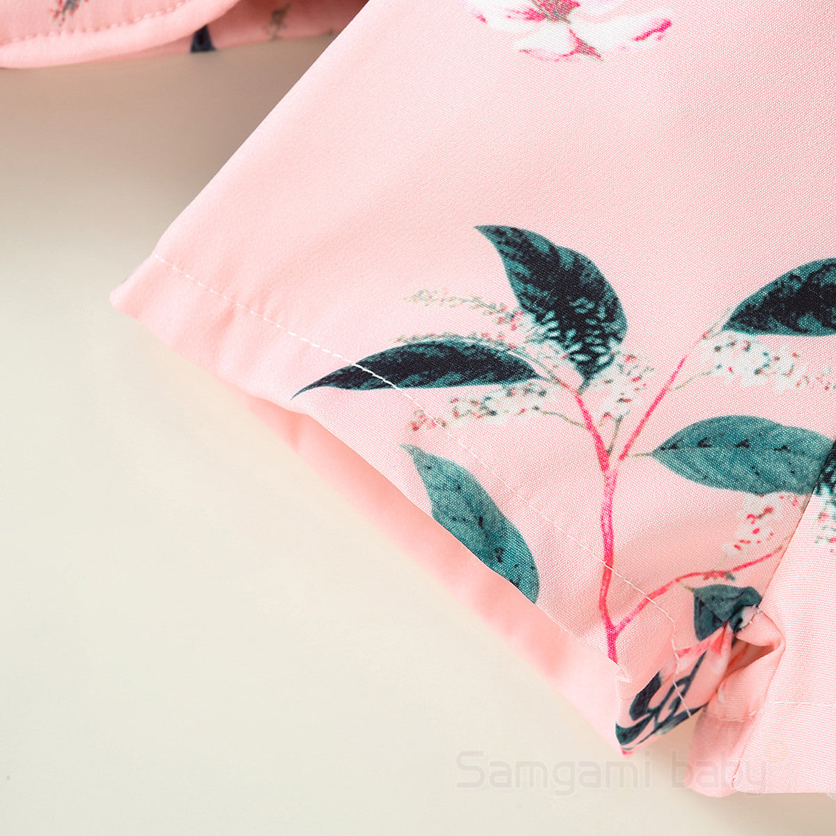 Girls Pink Floral Printed Coat with Skirt