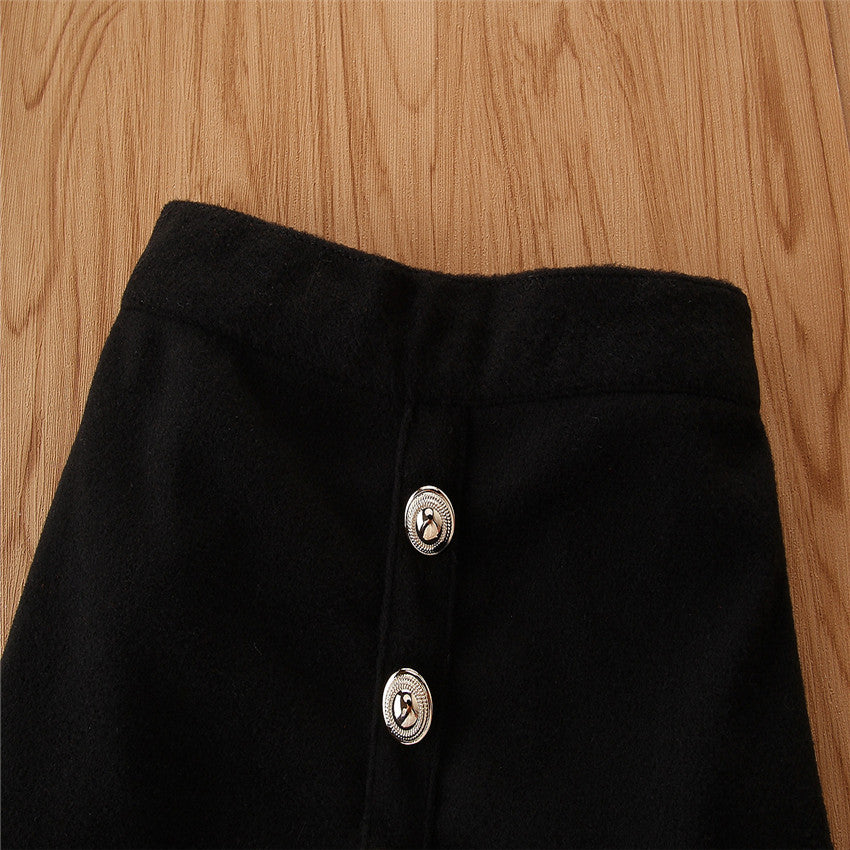 Brown Girls High Neck Top With Mini Skirt