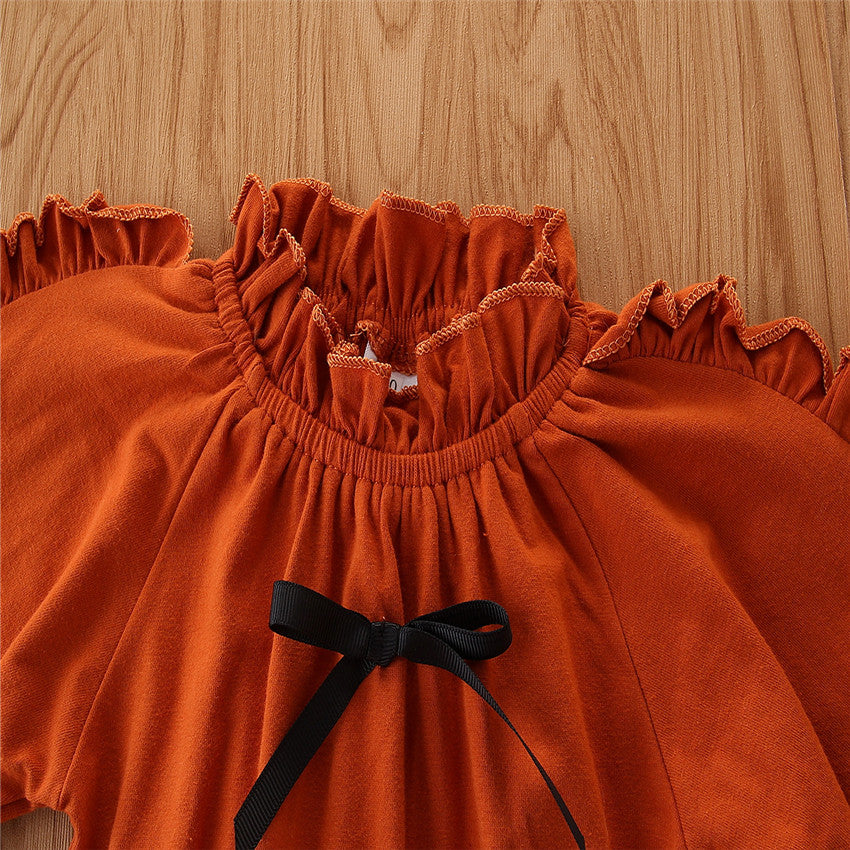 Brown Girls High Neck Top With Mini Skirt