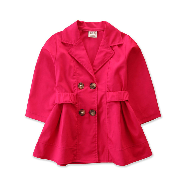 Girls Pink Double Breasted Trench Coat