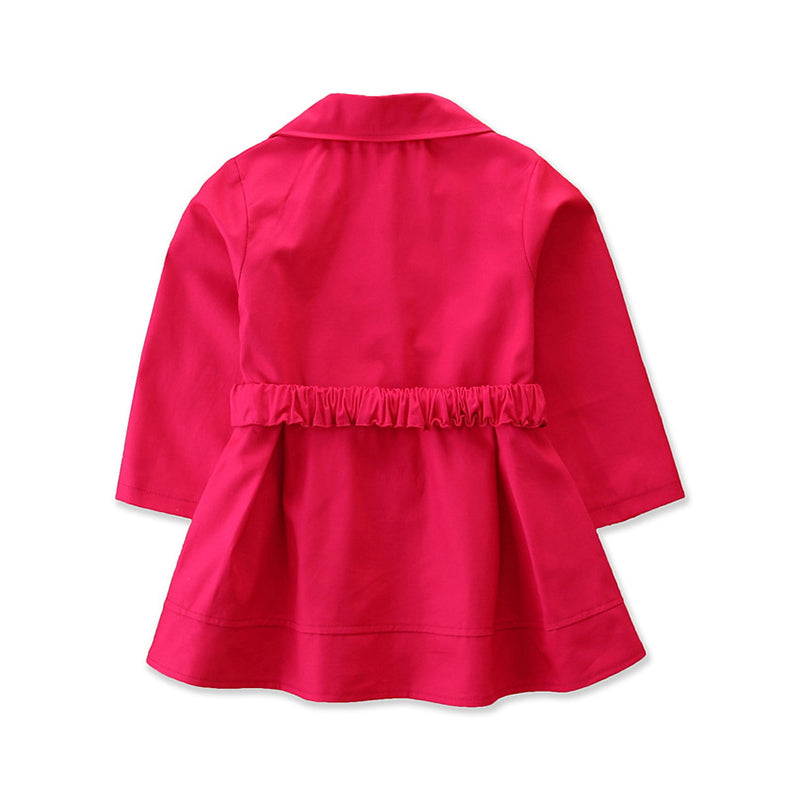 Girls Pink Double Breasted Trench Coat