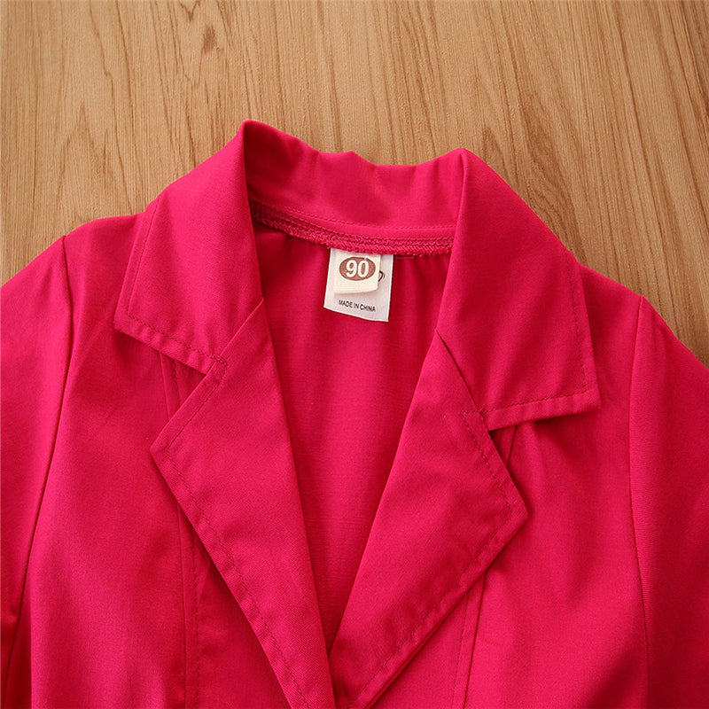 Girls Pink Double Breasted Trench Coat