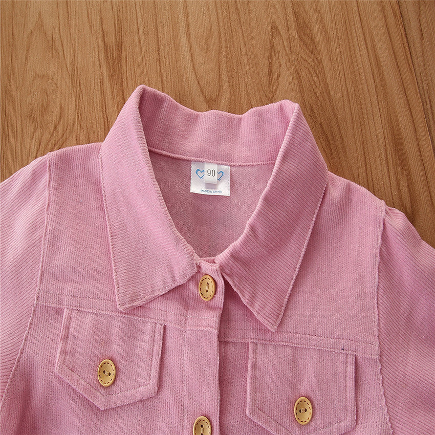 Infant Girls Pink Typography Printed Tailored Jacket