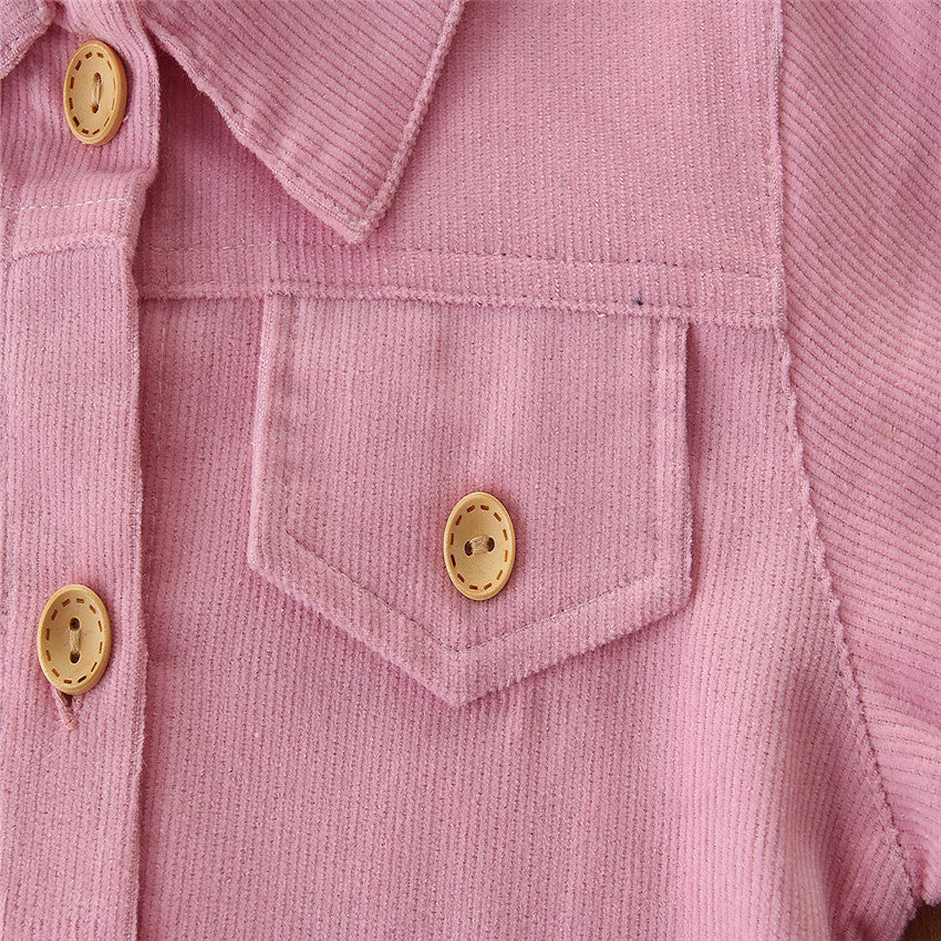 Infant Girls Pink Typography Printed Tailored Jacket