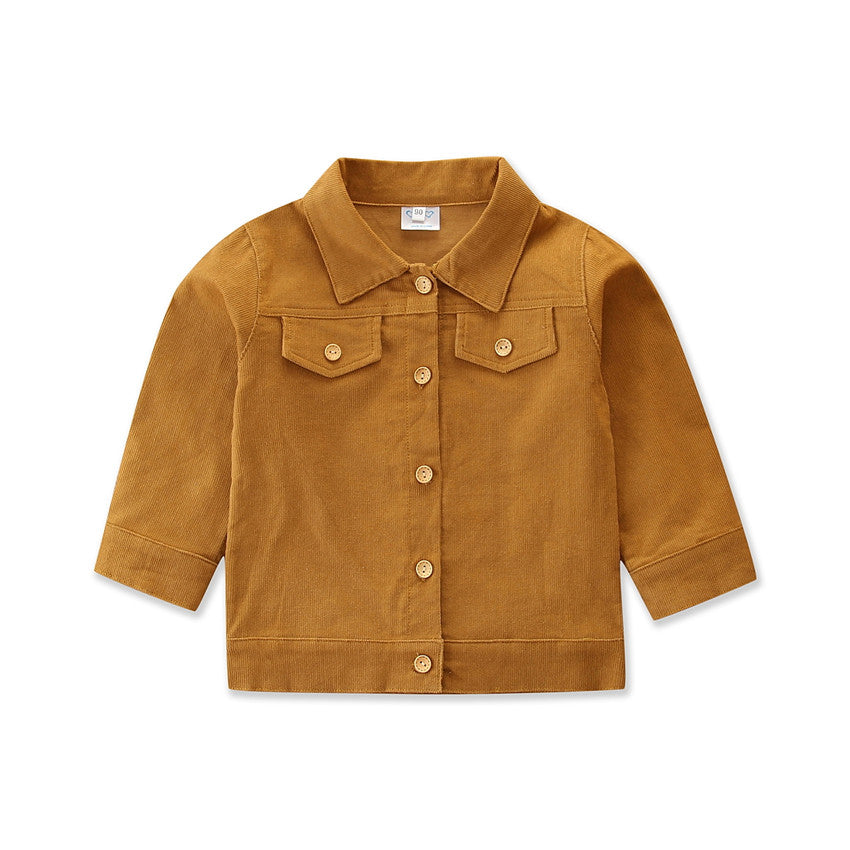 Girls Mustard Yellow Spread Collar Tailored Jacket