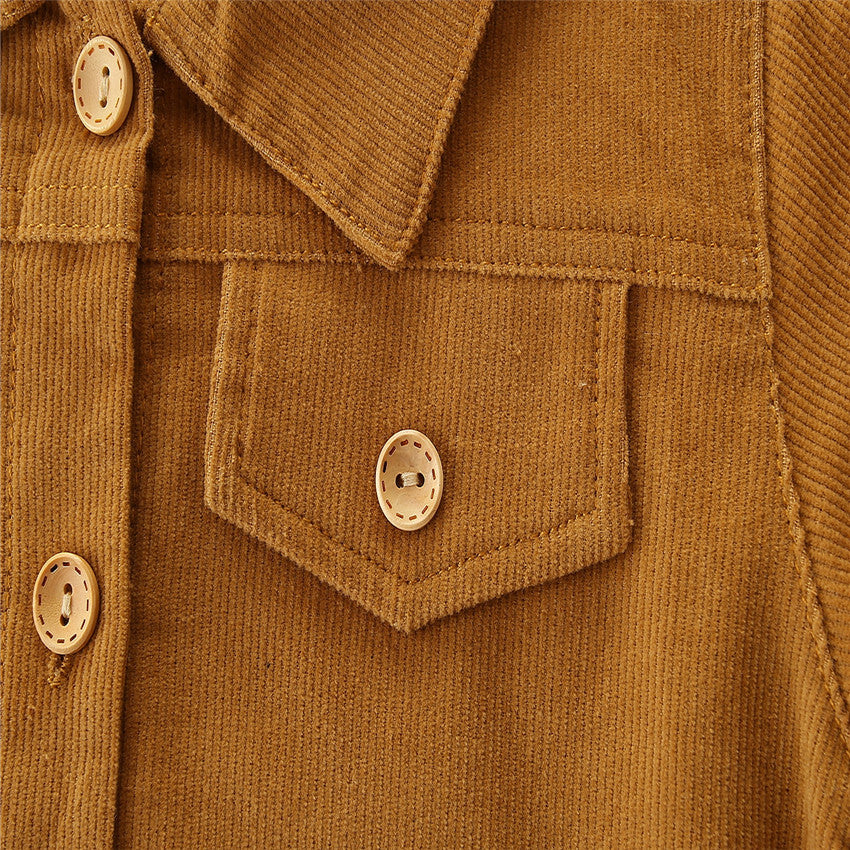 Girls Mustard Yellow Spread Collar Tailored Jacket