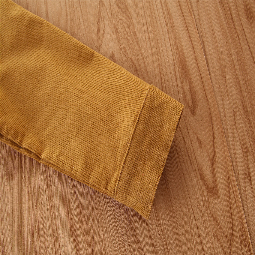 Girls Mustard Yellow Spread Collar Tailored Jacket