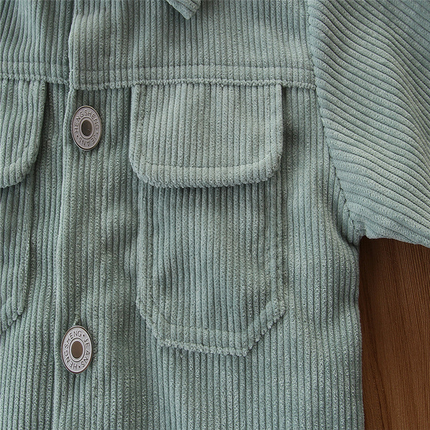 Girls Blue Striped Spread Collar Long Sleeves Windcheater Cotton Tailored Jacket