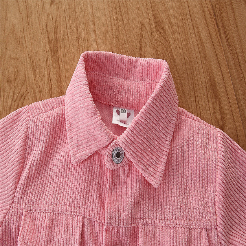 Girls Pink Self Design Windcheater Cotton Tailored Jacket