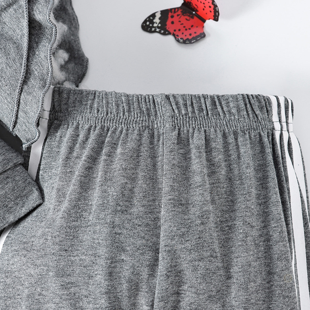 Girls Grey Bell Sleeve Top with Trousers