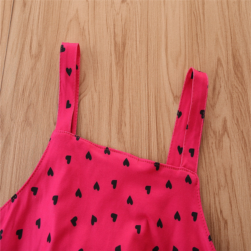 Girls Fuchsia Printed Top with Shorts