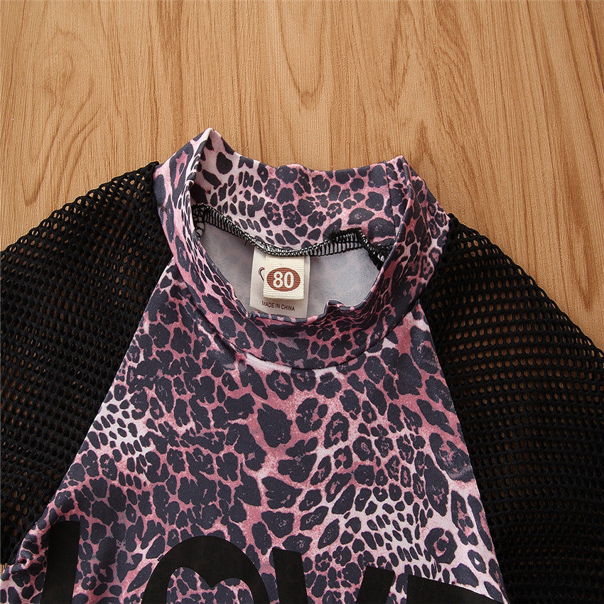 Girls Black & Pink Printed T-shirt with Shorts