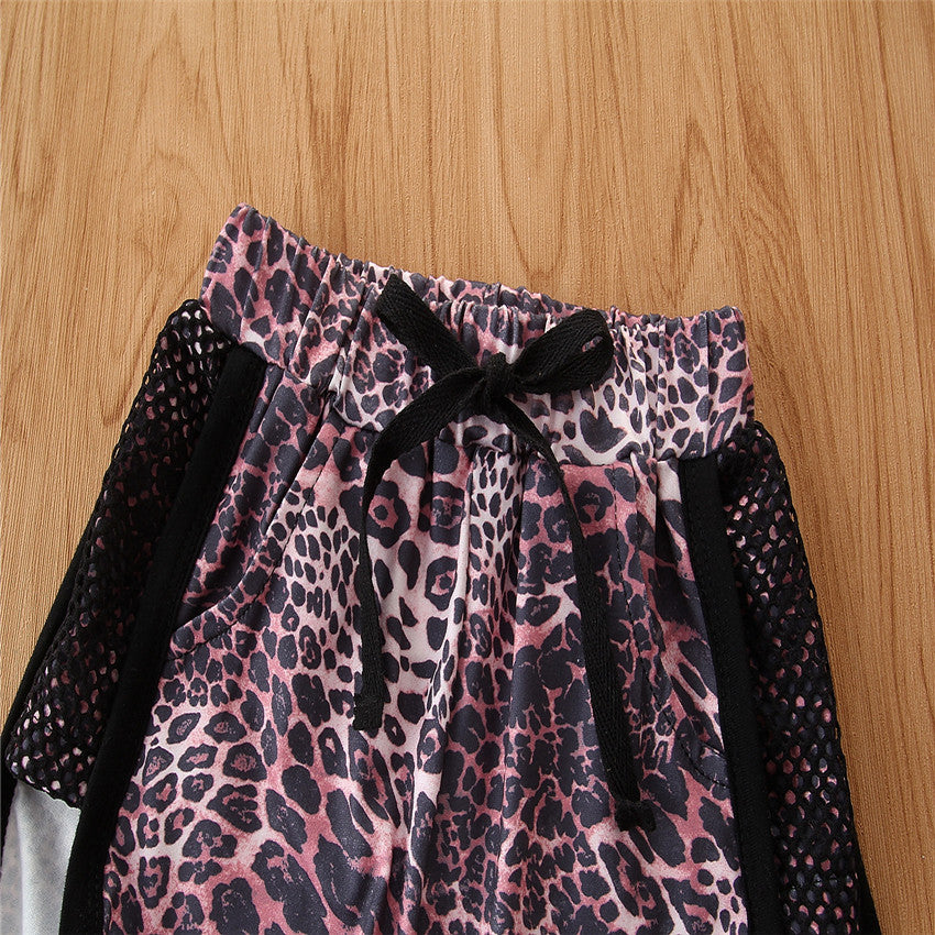 Girls Black & Pink Printed T-shirt with Shorts