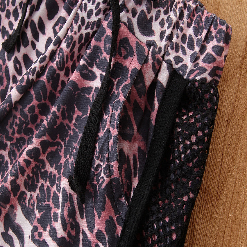 Girls Black & Pink Printed T-shirt with Shorts