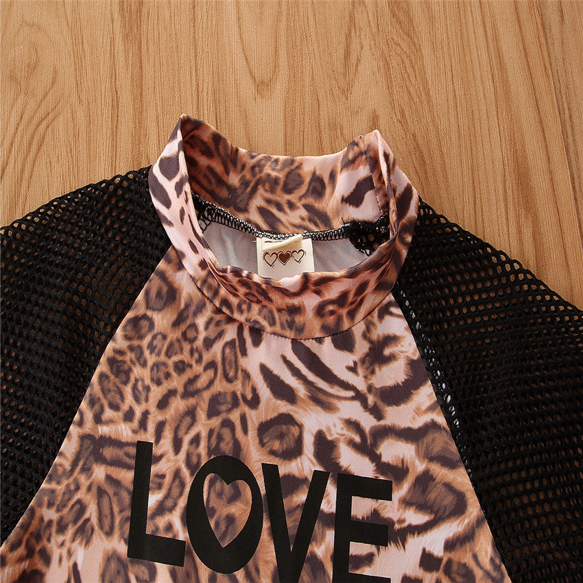 Girls Brown Printed T-shirt With Shorts