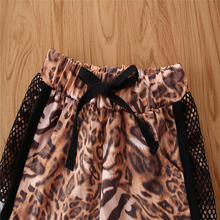 Girls Brown Printed T-shirt With Shorts