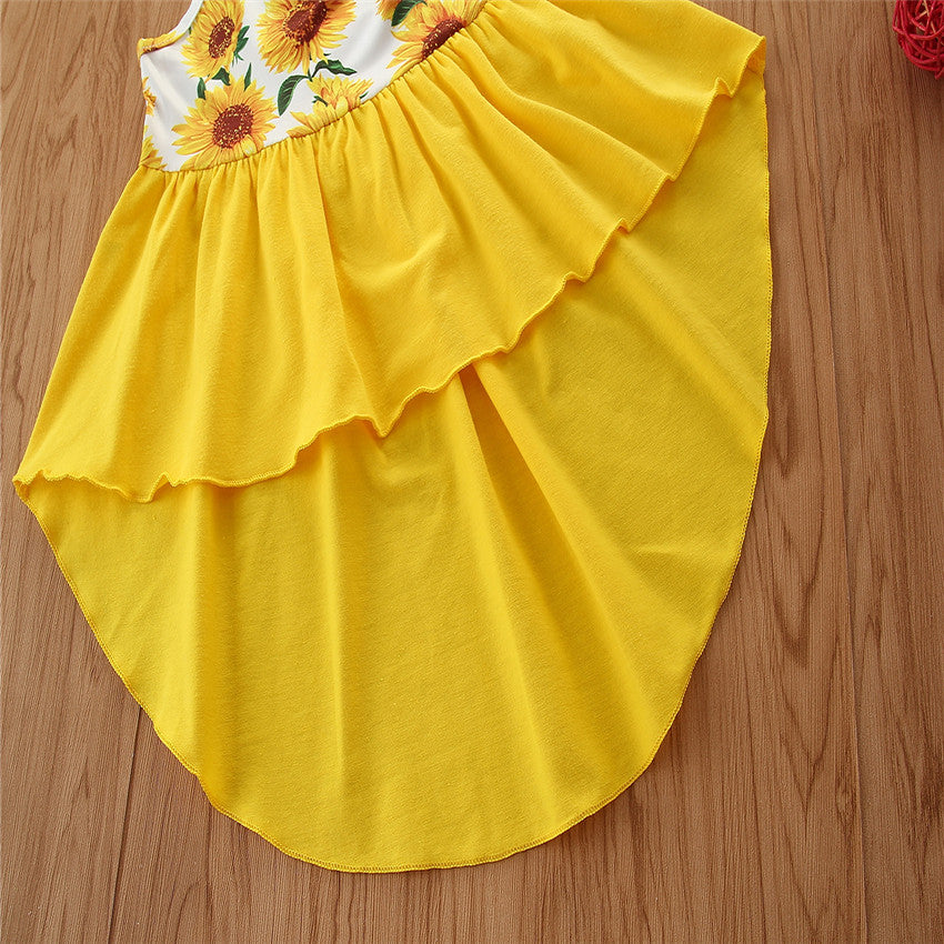 Girls Yellow Floral Printed Top with Shorts