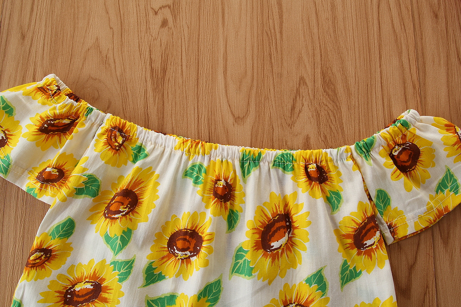 Girls Yellow Printed Top with Shorts