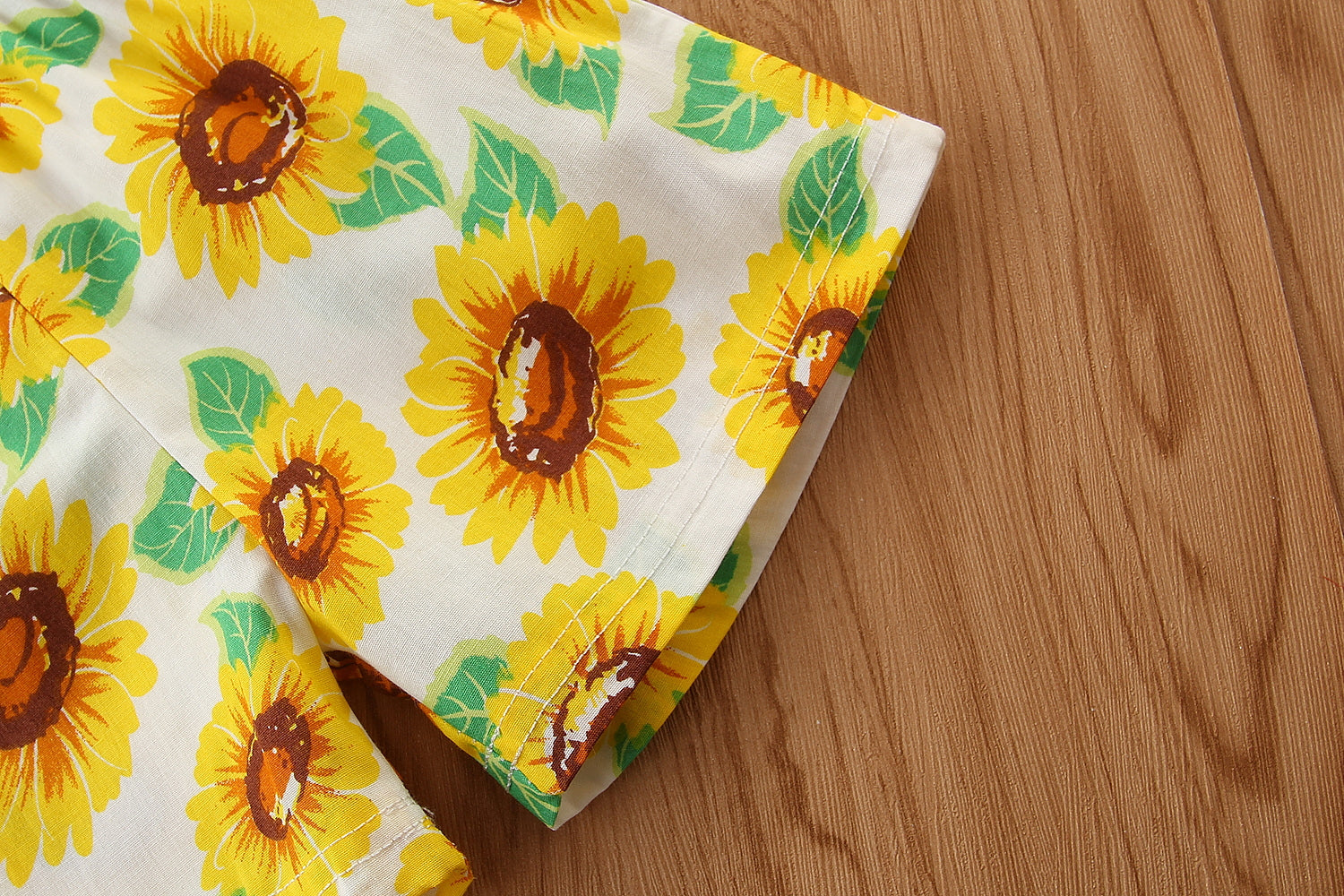 Girls Yellow Printed Top with Shorts