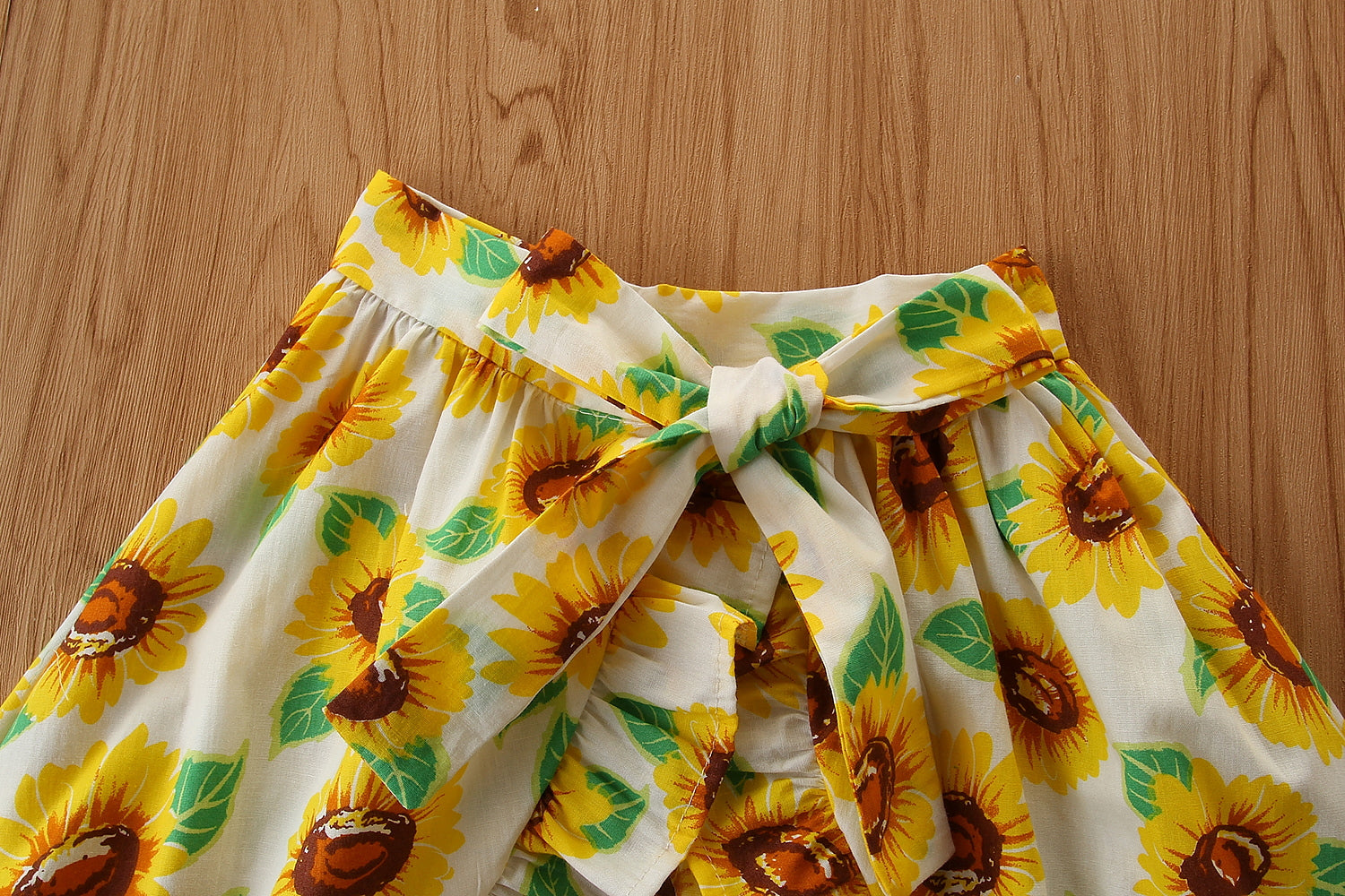 Girls Yellow Printed Top with Shorts