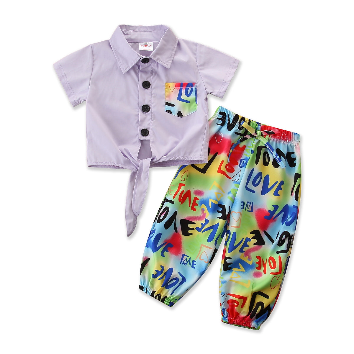Girls Purple Top with Pyjamas
