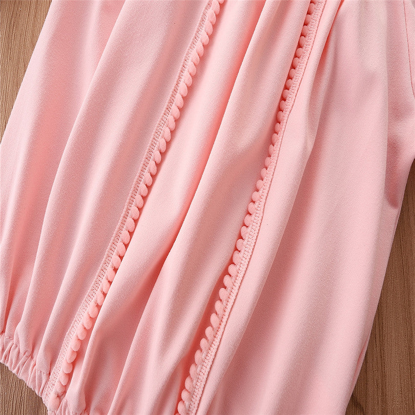 Girls Pink Boat Neck Top With Short