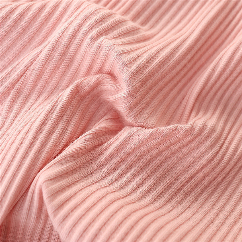 Girls Pink Striped Shoulder Straps Top with Palazzos