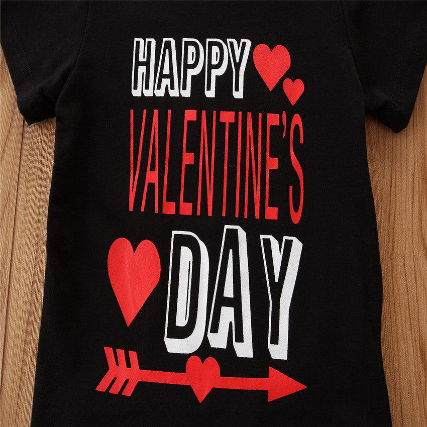 Boys Black Printed T-Shirt with Jeans