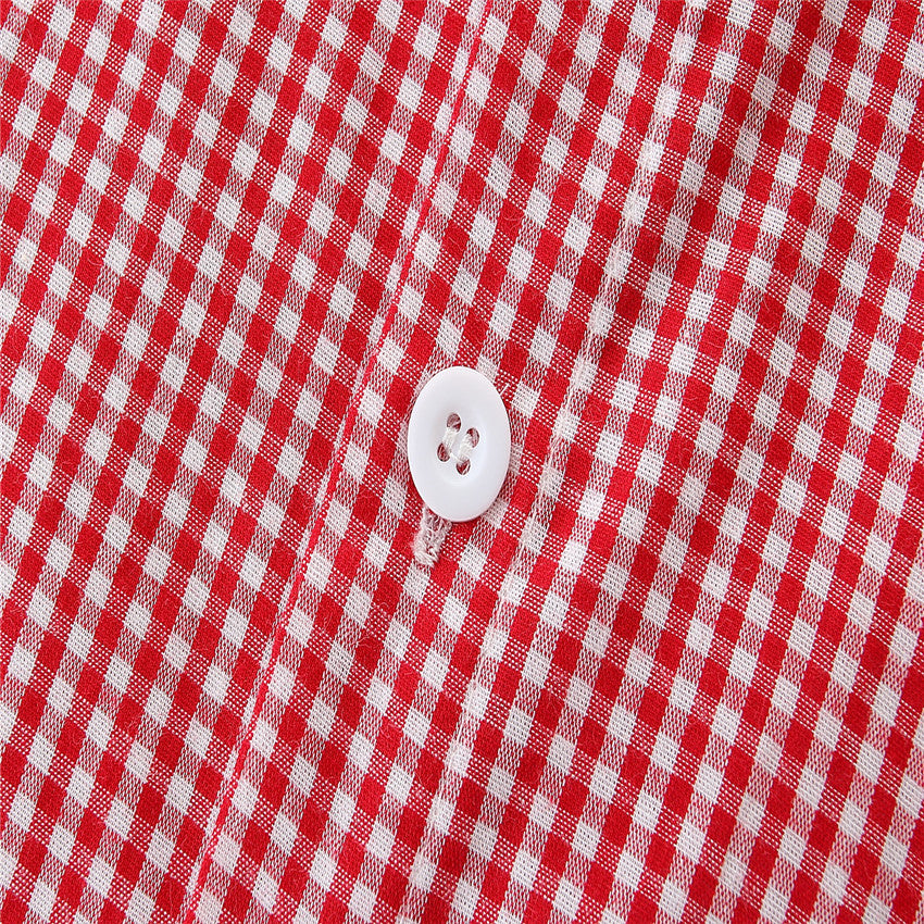 Boys Pink Checked Shirt With Short & Suspender