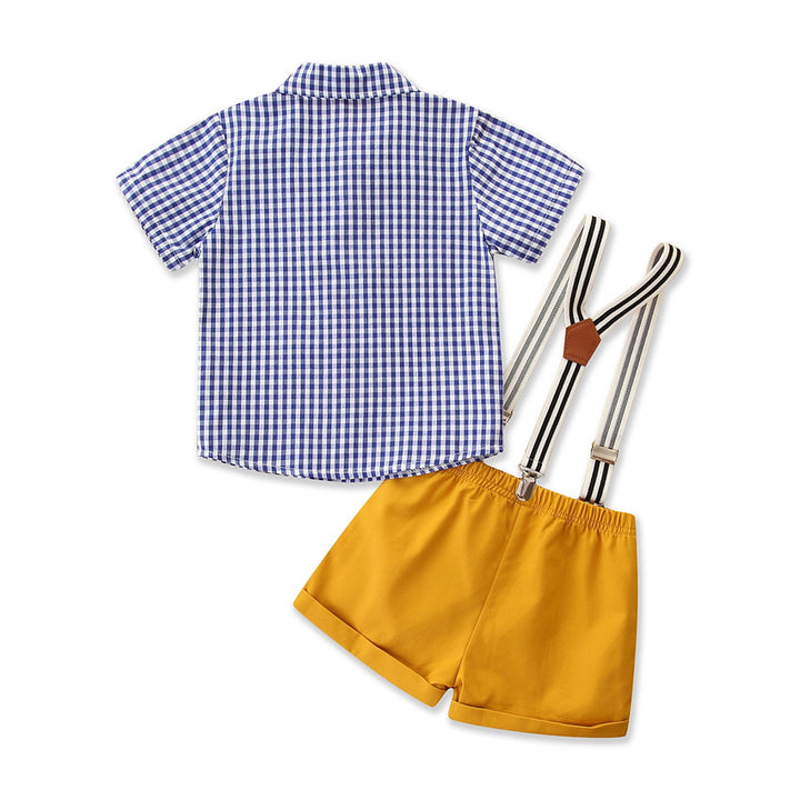 Boys Blue Checked Top with Shorts